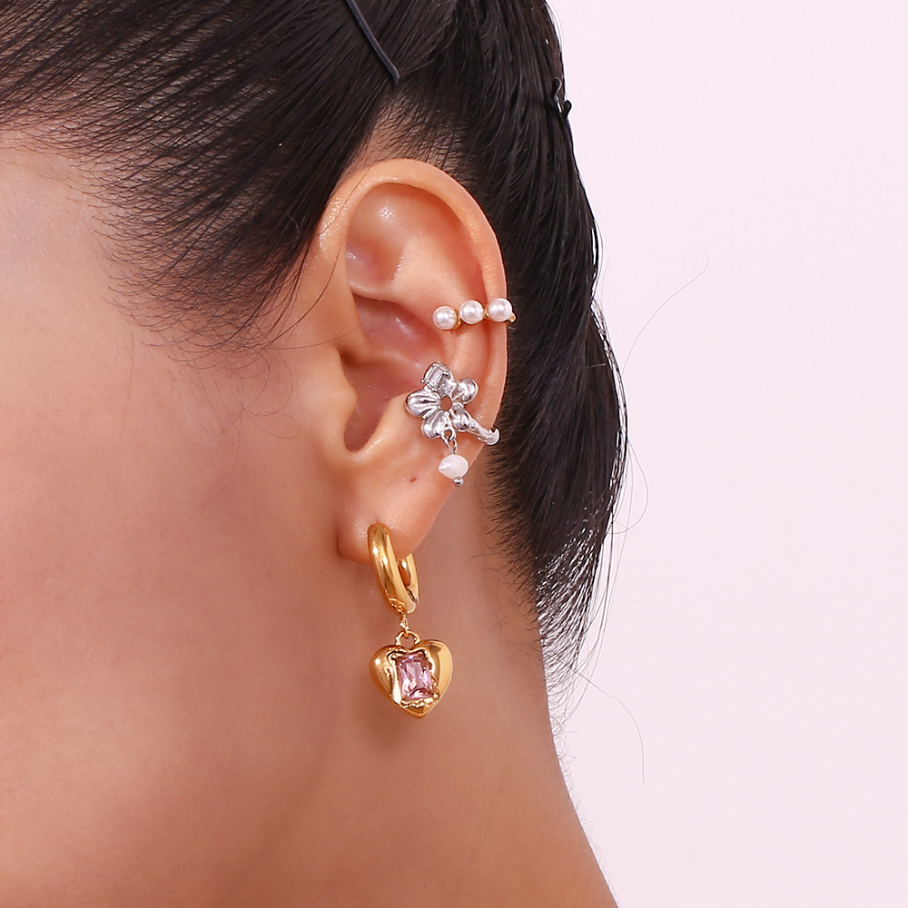 18K Gold Zircon Micro-Inlay Earrings