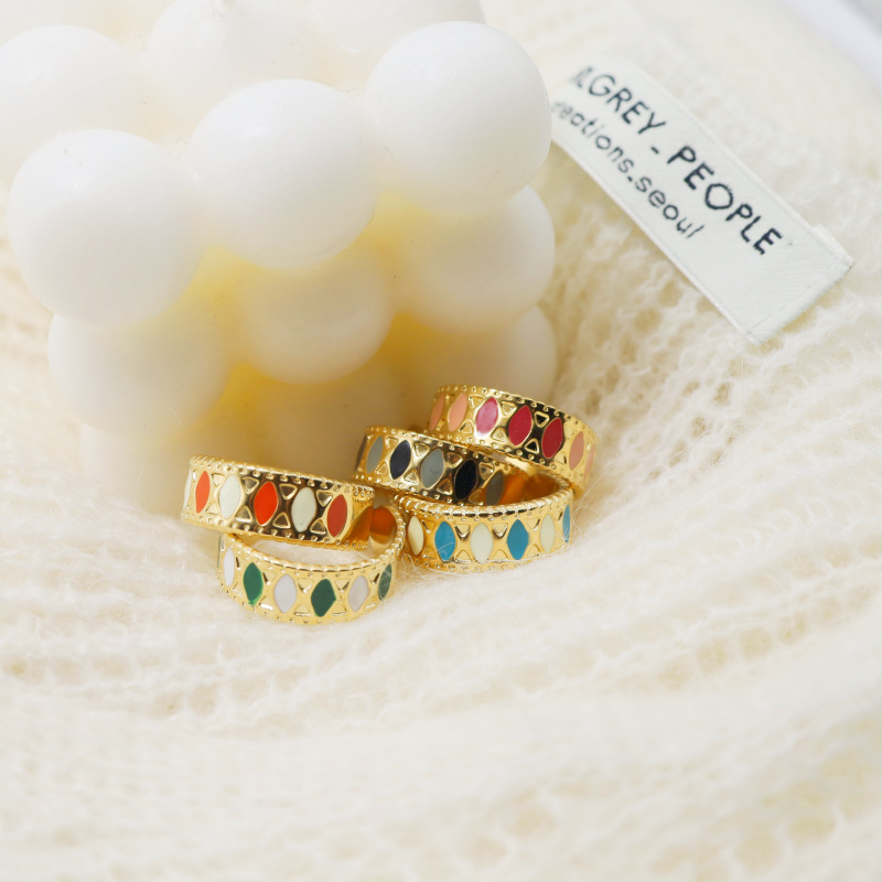 Enamel Opening Titanium Steel Ring