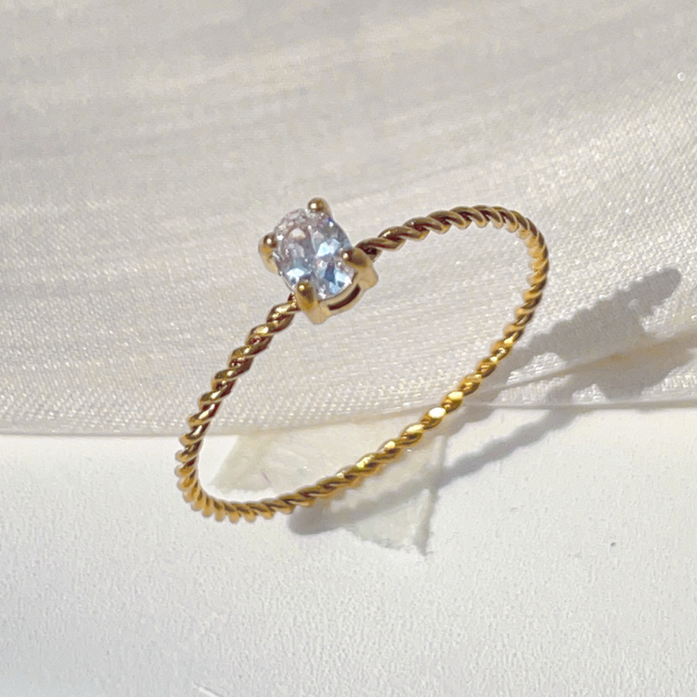 Fine Twist Stainless Steel Ring