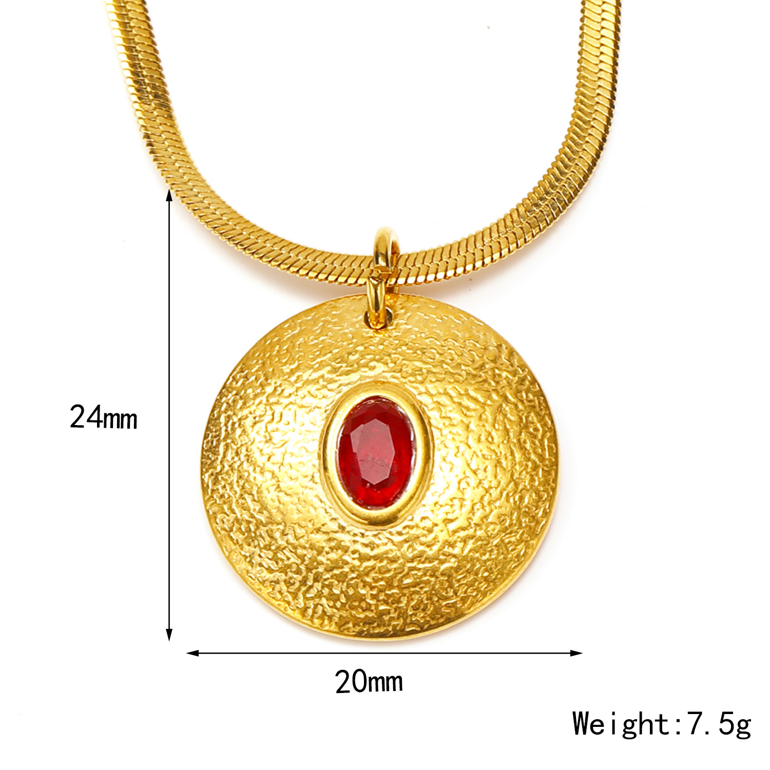 Irregular Round Brand Gem Necklace