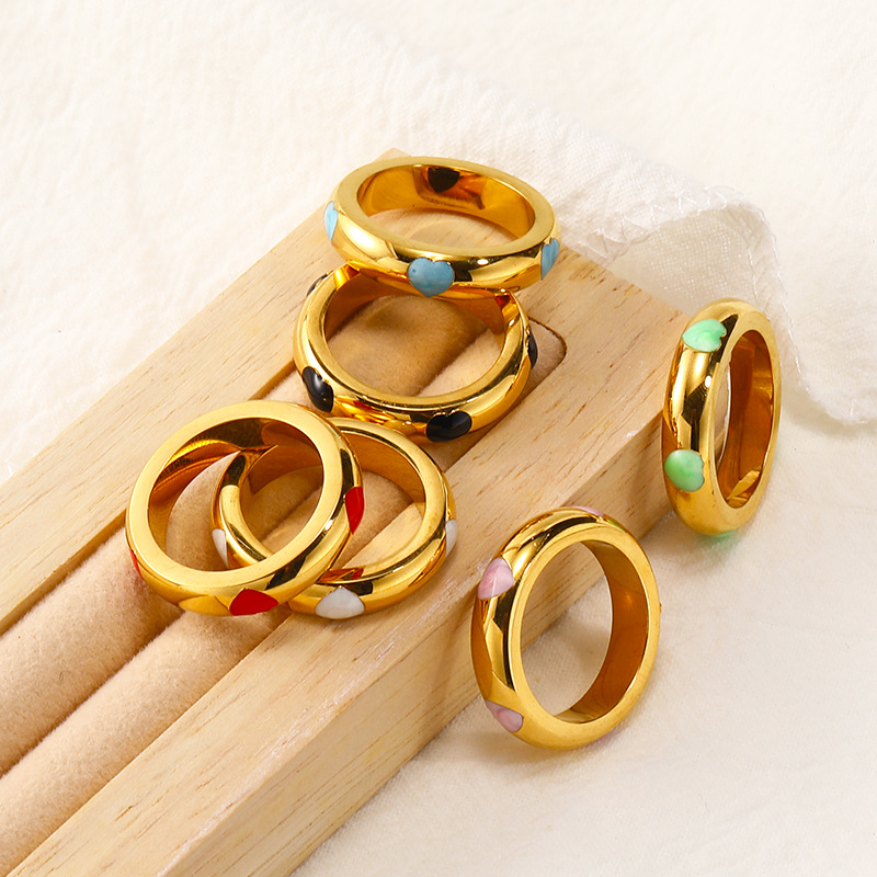 Minimalism Love Drip Oil Stainless Steel Ring