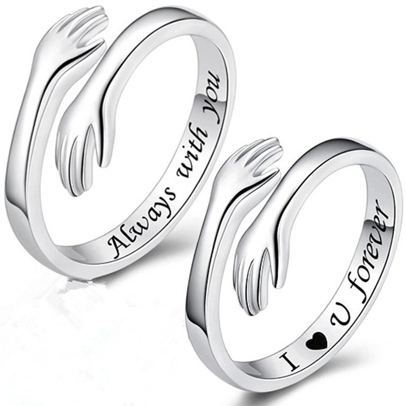 Love Embrace Smooth Stainless Steel Ring