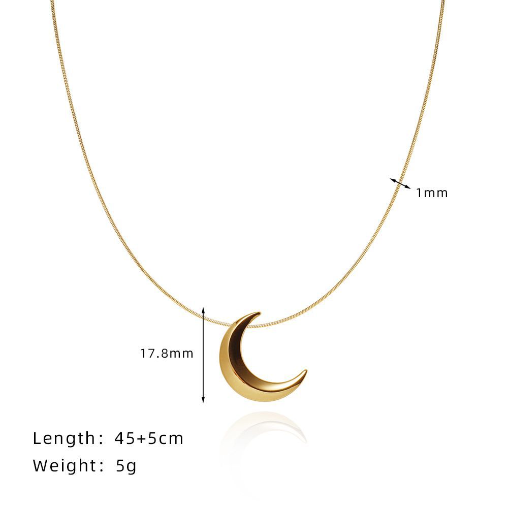 Moon Snake Bone Clavicle Chain Necklace