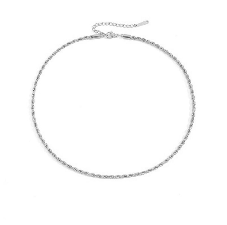 steel color twist chain neckalce
