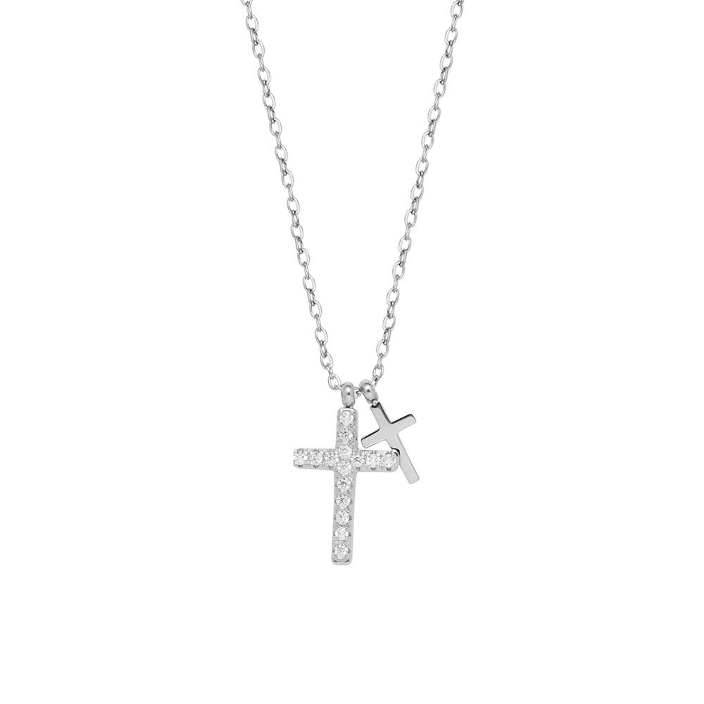 Full Diamond Stainless Steel Cross Necklace