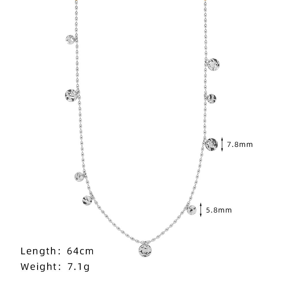 Glitter Sequin Beaded Stainless Steel Necklace