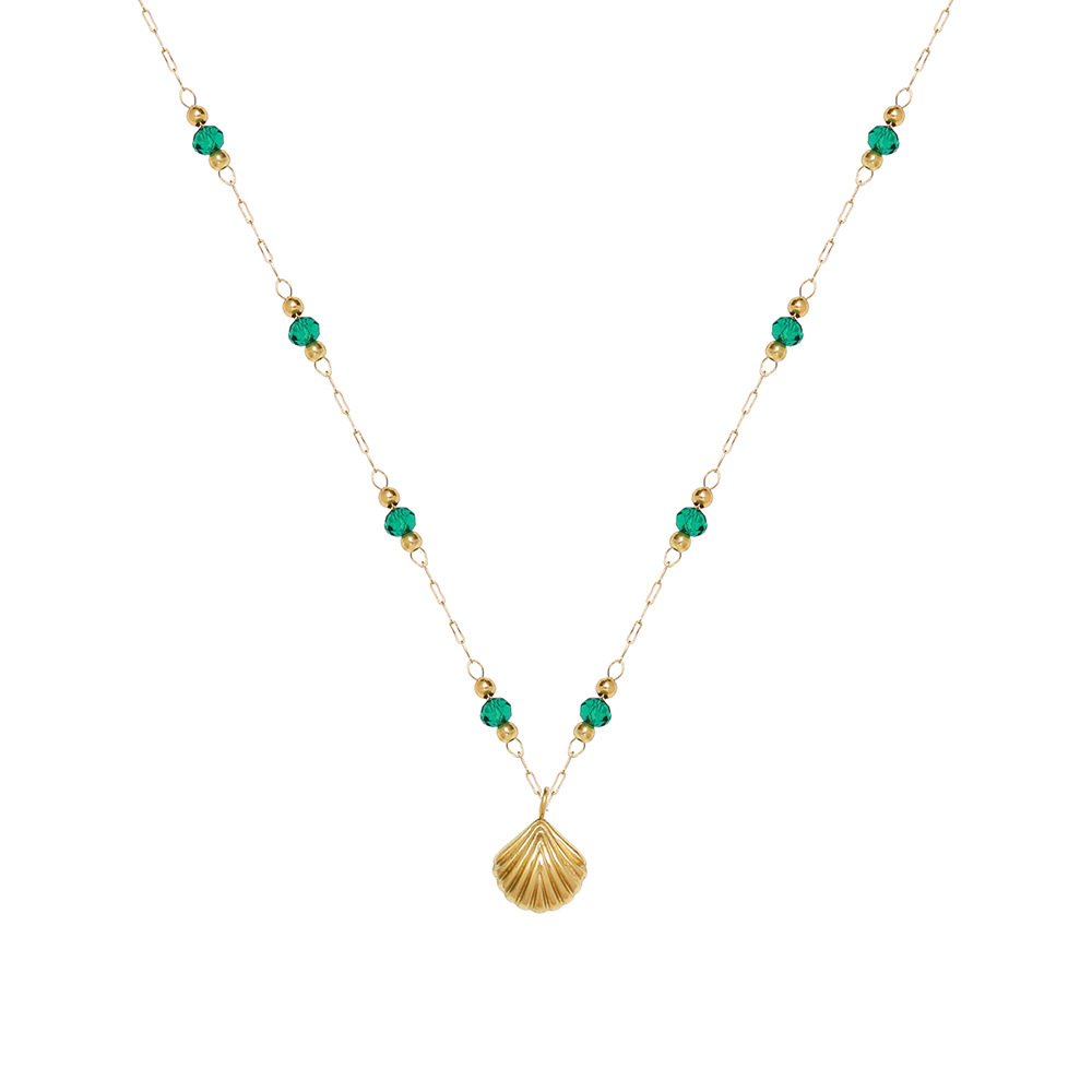 Small Shell Pendant Stainless Steel Necklace 