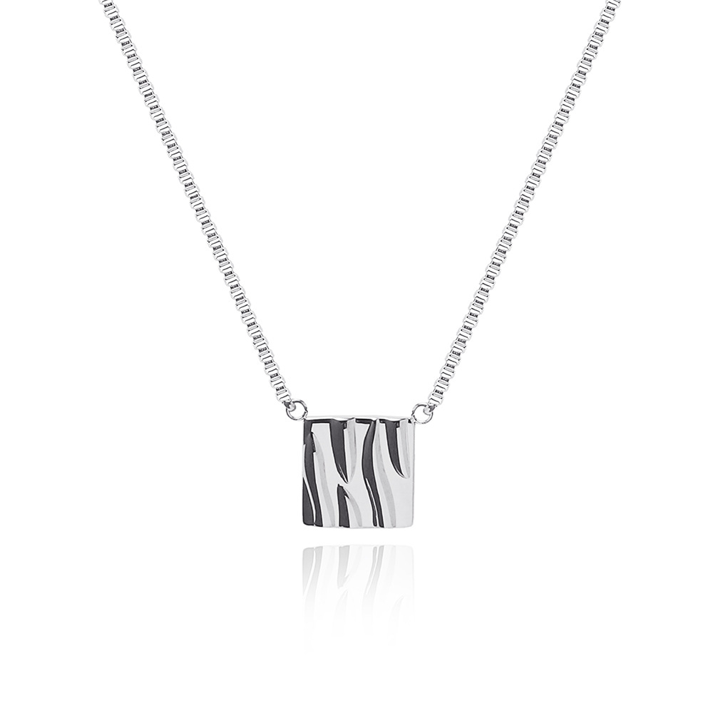 Geometric Stainless Steel Box Chain Necklace