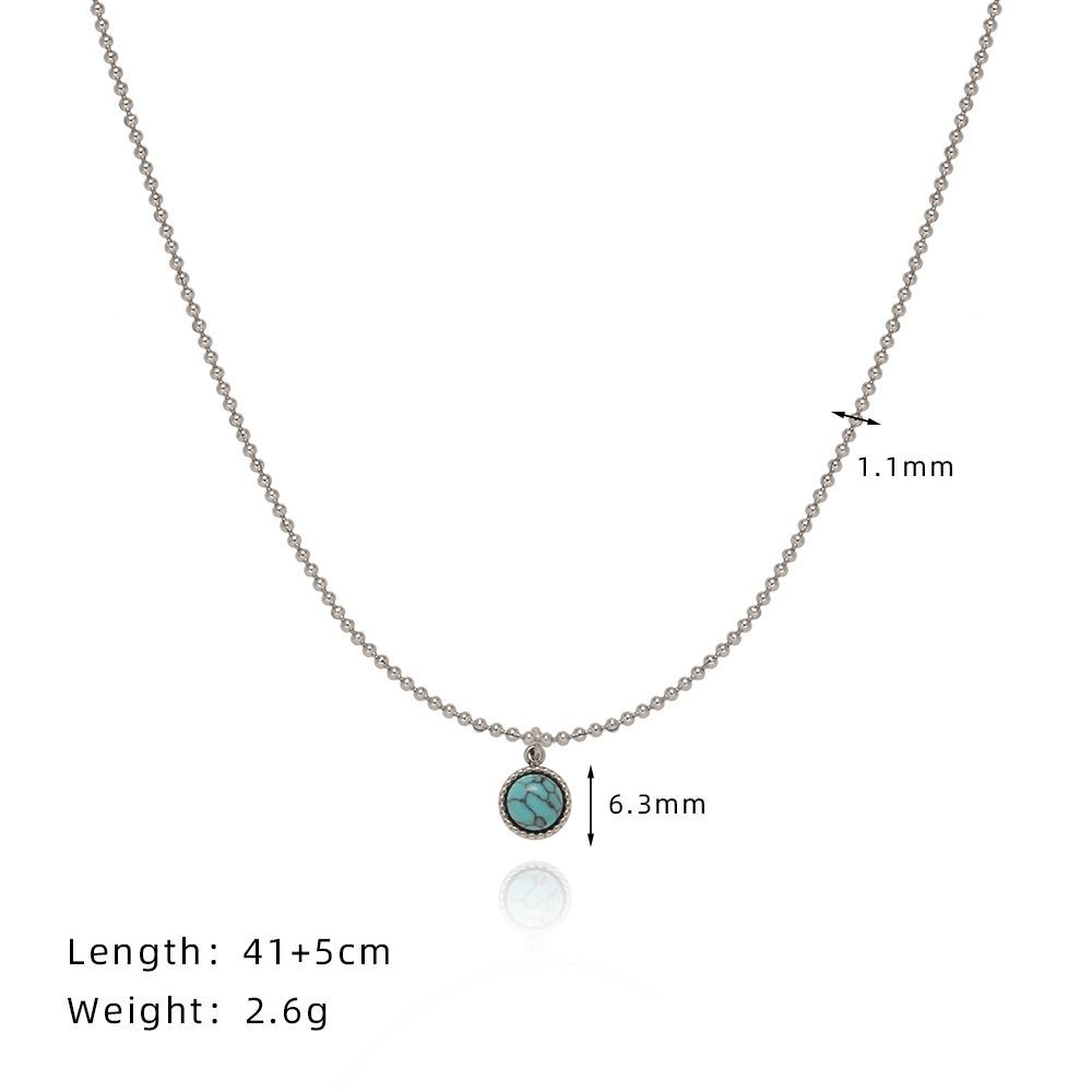 Imitation Turquoise Handmade Stainless Steel Necklace