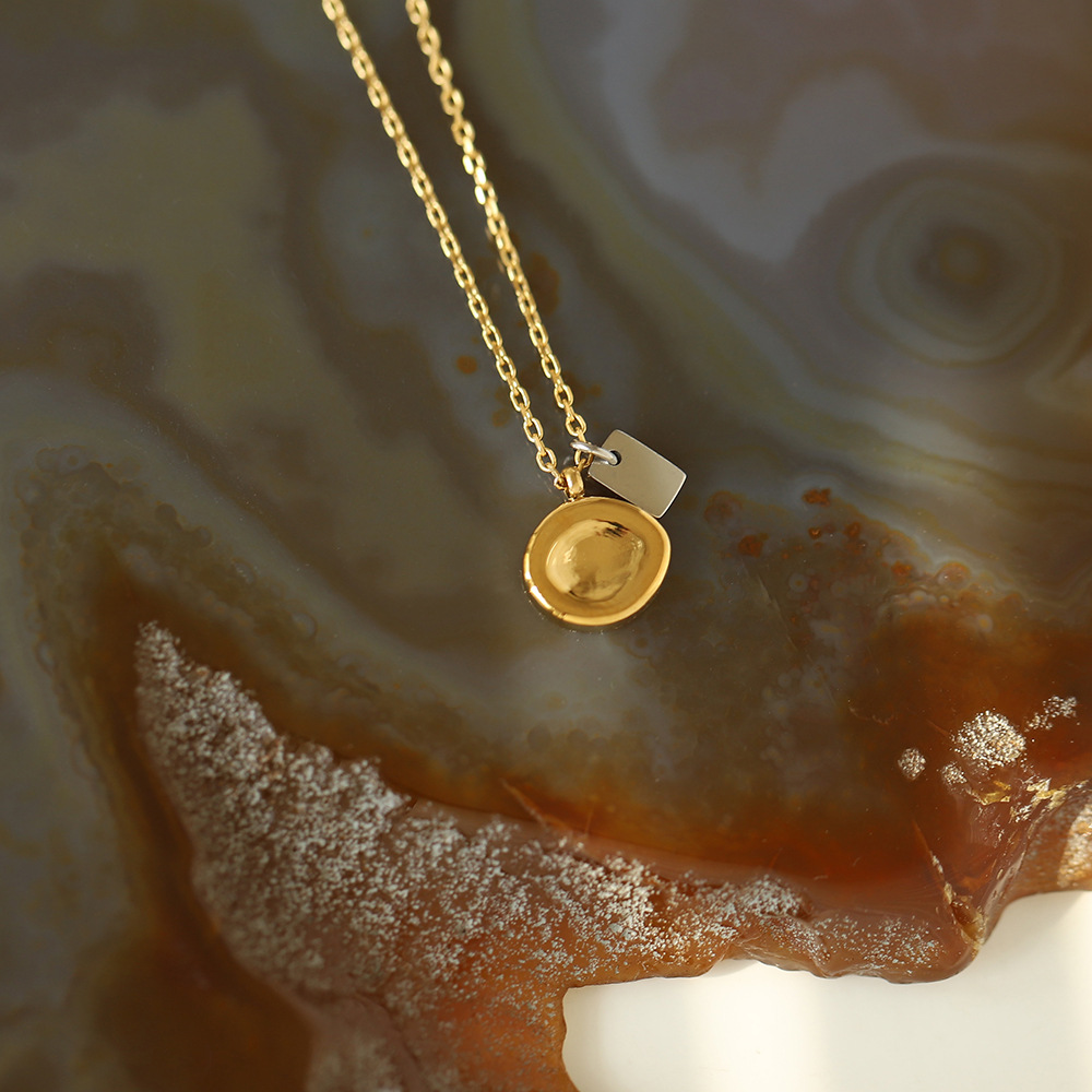 Gold And Silver Color Geometric Clavicle Chain Necklace