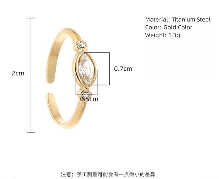  Adjustable Zircon Inlaid Stainless Steel Ring