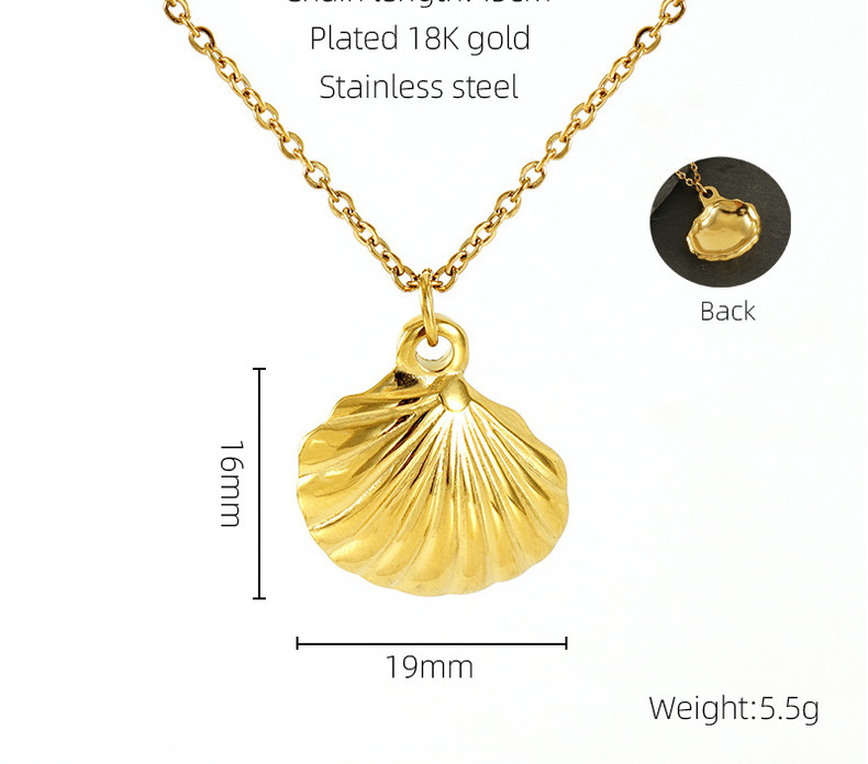 Shell Stainless Steel Collarbone Chain Necklace