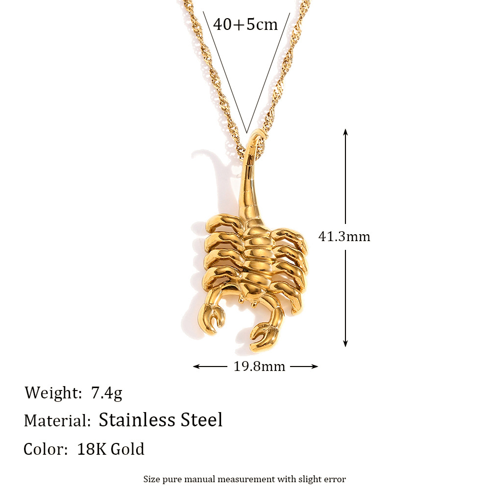 Scorpion Pendant Stainless Steel Necklace