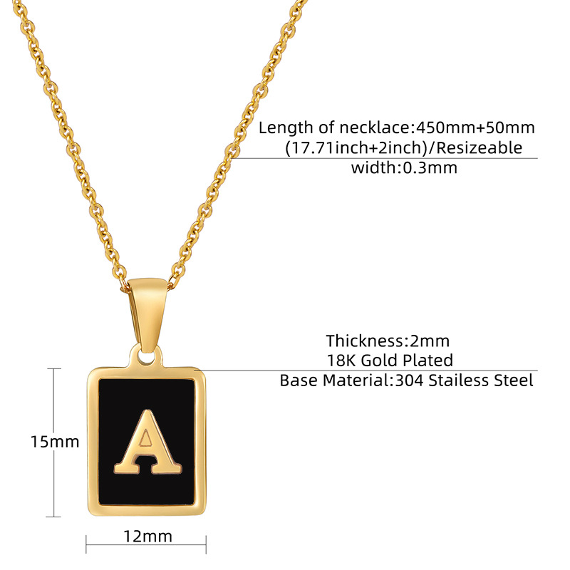 square, gold necklace