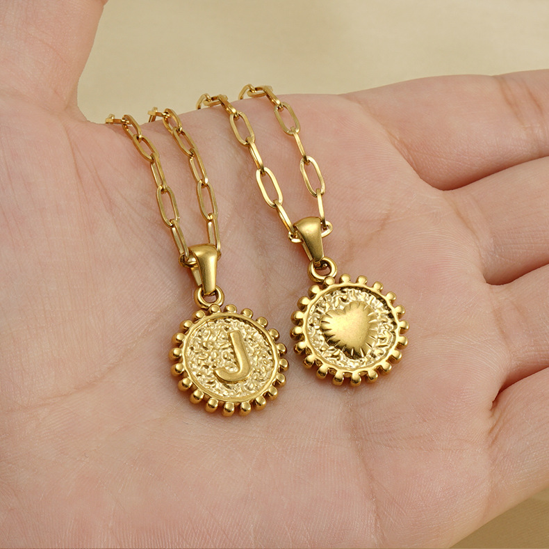 double face necklace, small heart pendant