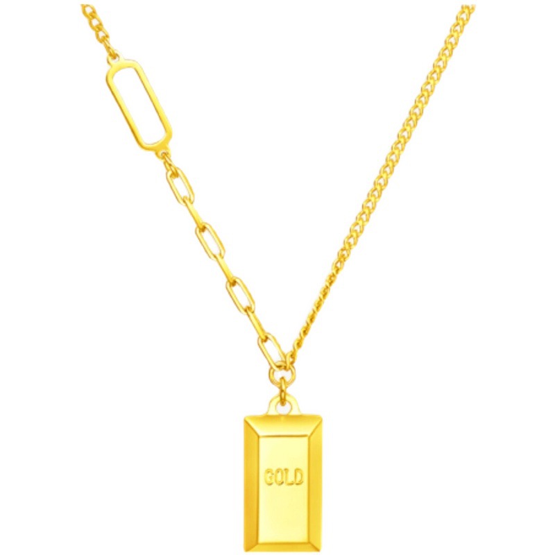 gold necklace, stainless steel chain