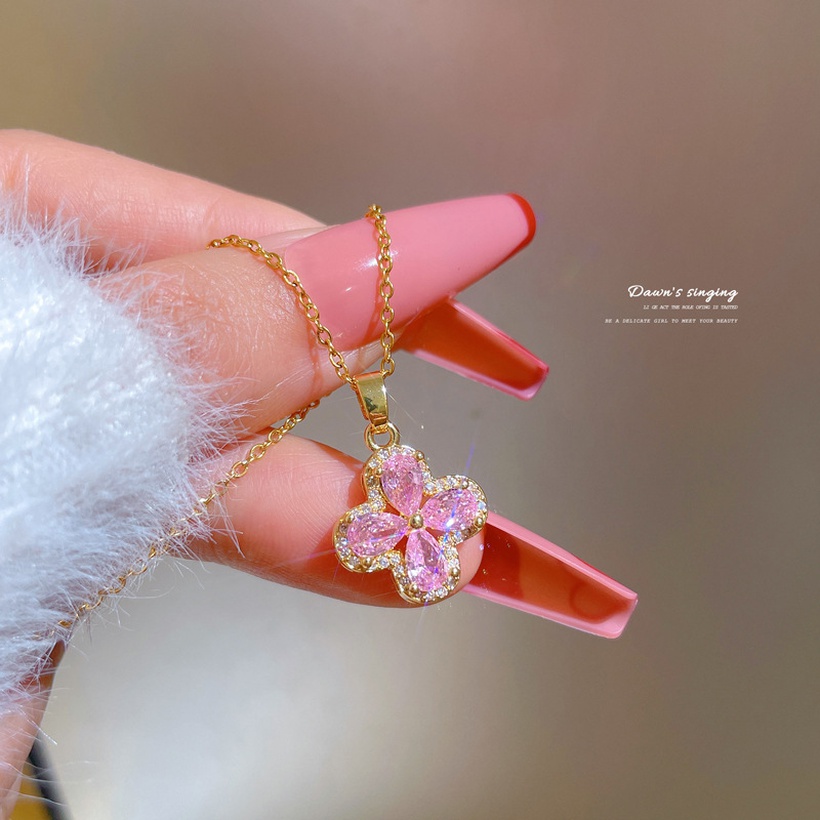 pink stone, four leaf flower