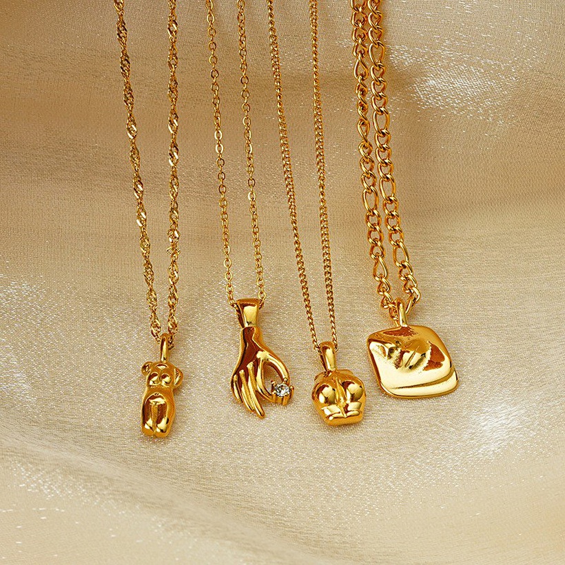 body pendant, gold color, stainless steel