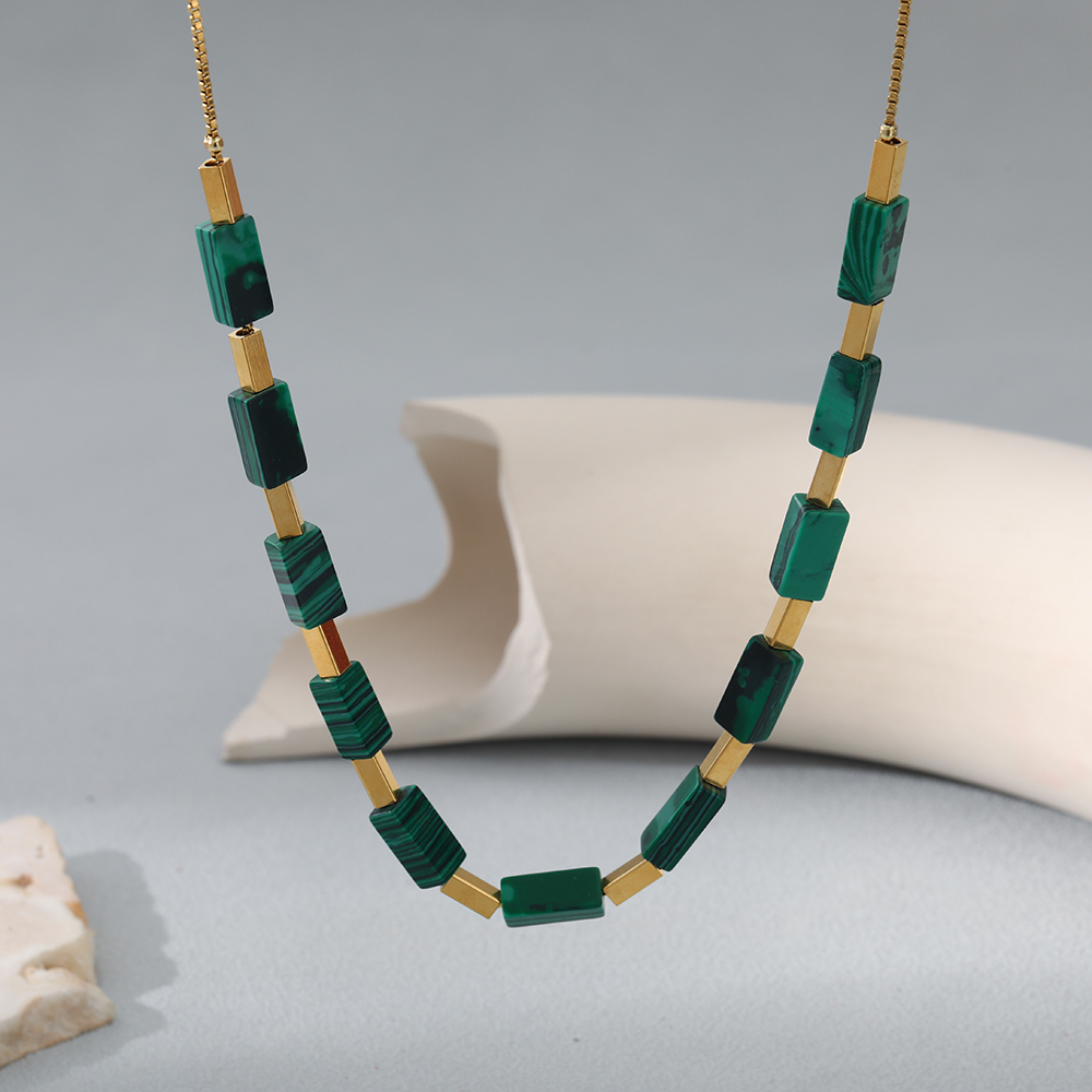 stone beads, green