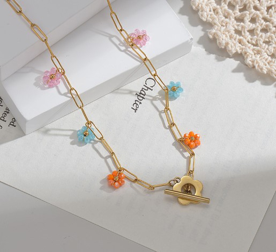 flower, paper clip chain