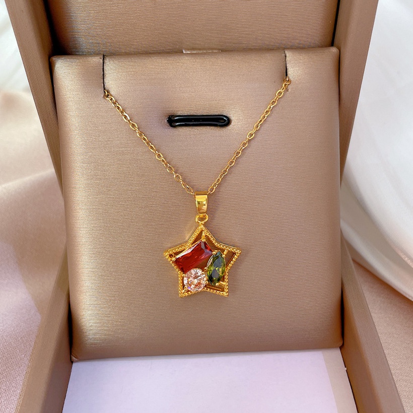 stainless steel necklace, gold color