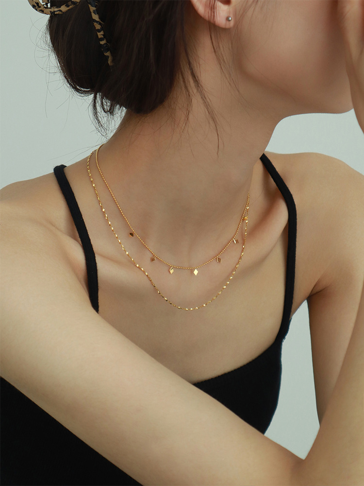 double layer necklace, gold necklace