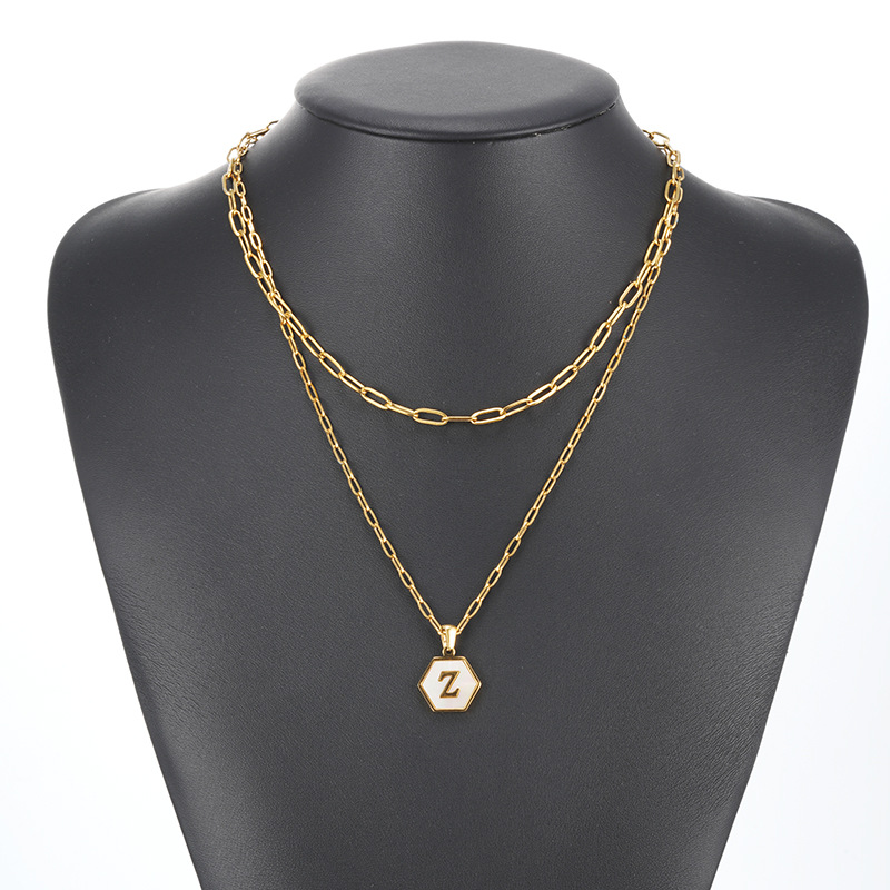 double layer necklace, paper clip chain necklace
