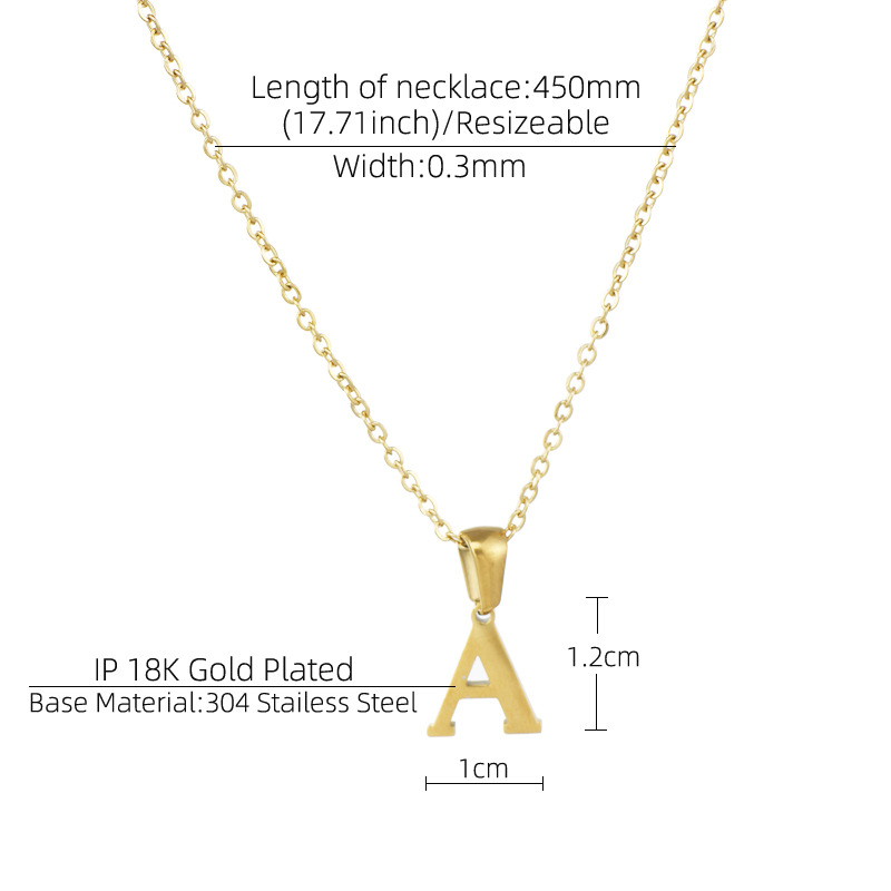 initial letter, gold necklace