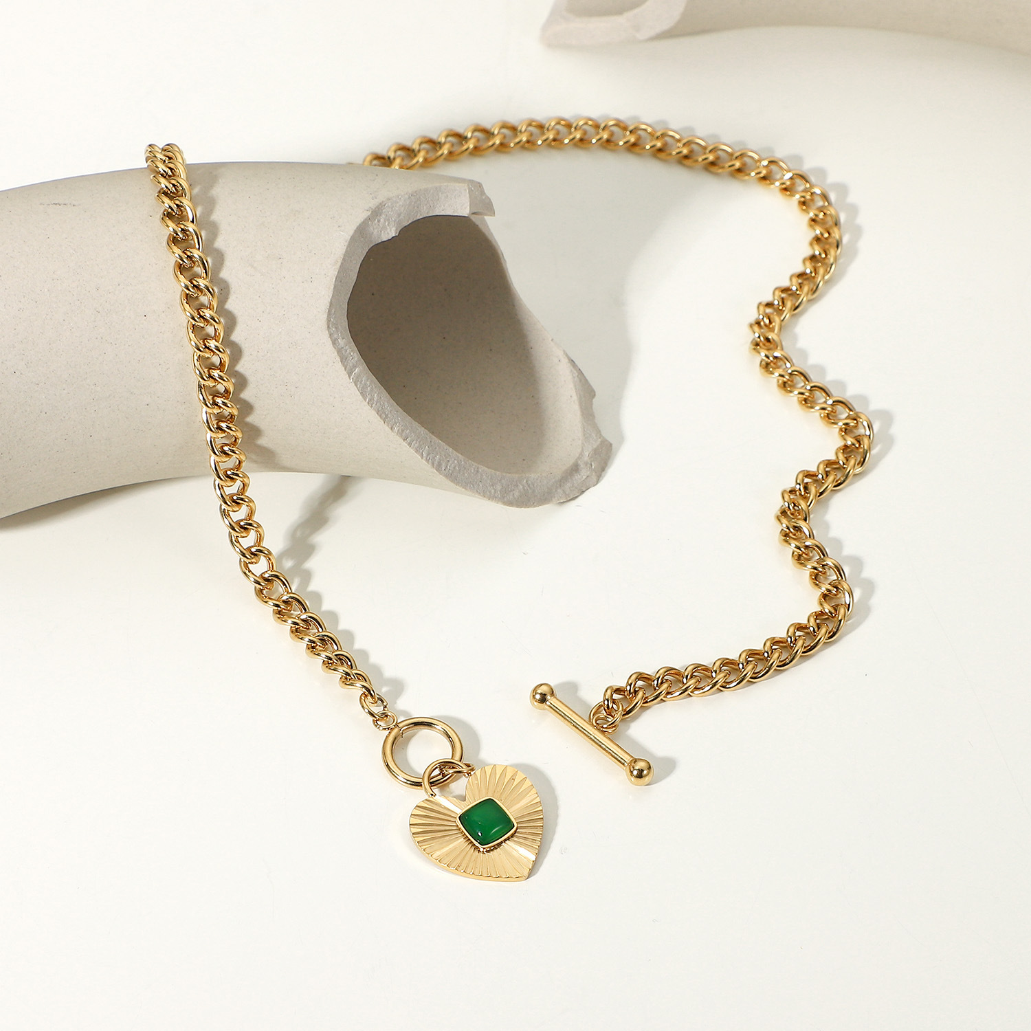 OT Clasp, Green stone