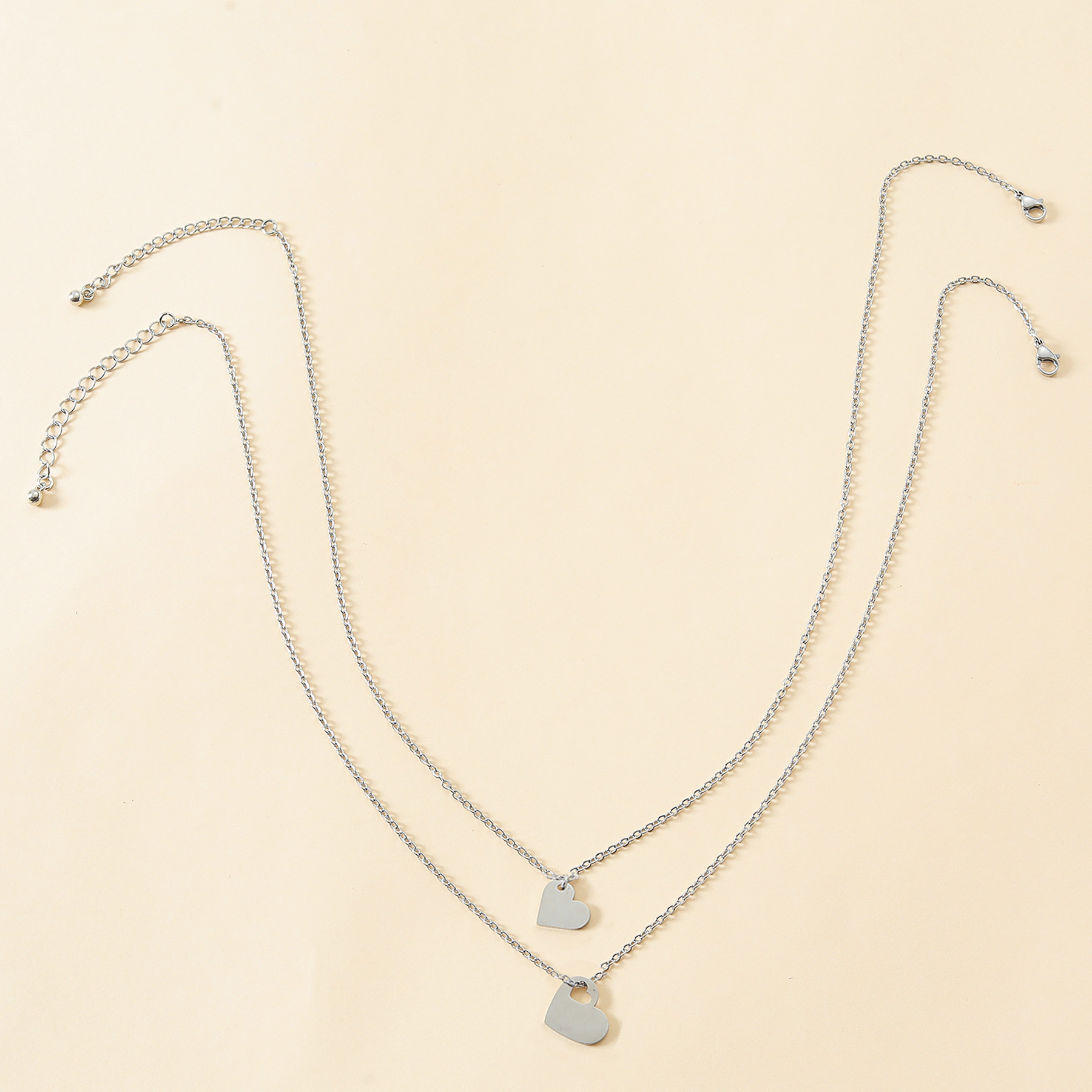 heart, necklace, steel color