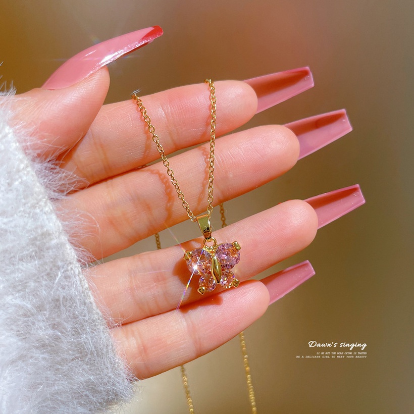 pink stone, butterfly