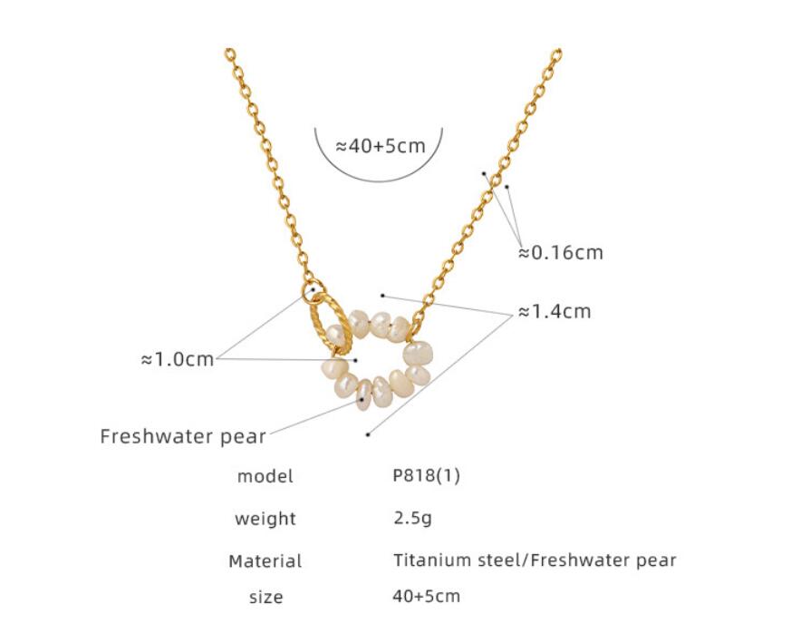 freshwater pearl, stainless steel necklace