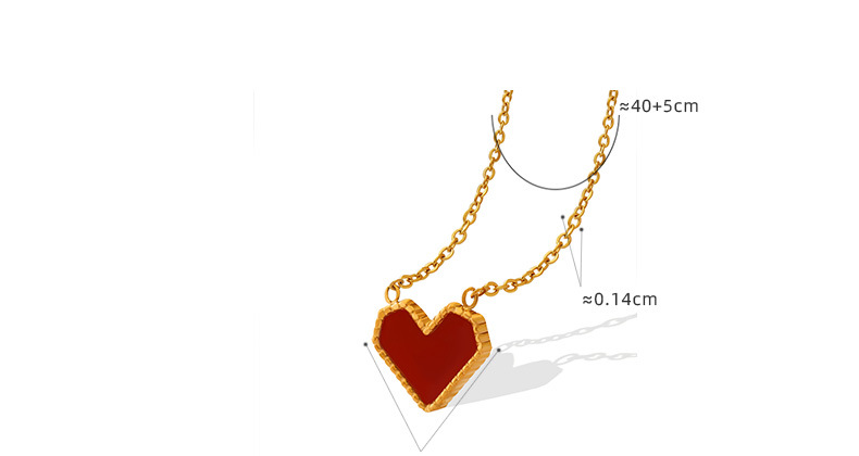 retro necklace, enamel heart