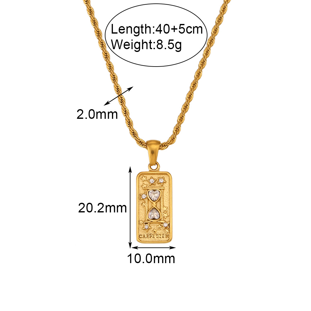 tarot necklace, gold stainless steel necklace