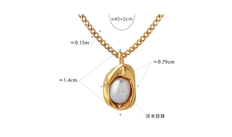 inlaid pearl necklace, stainless steel necklace