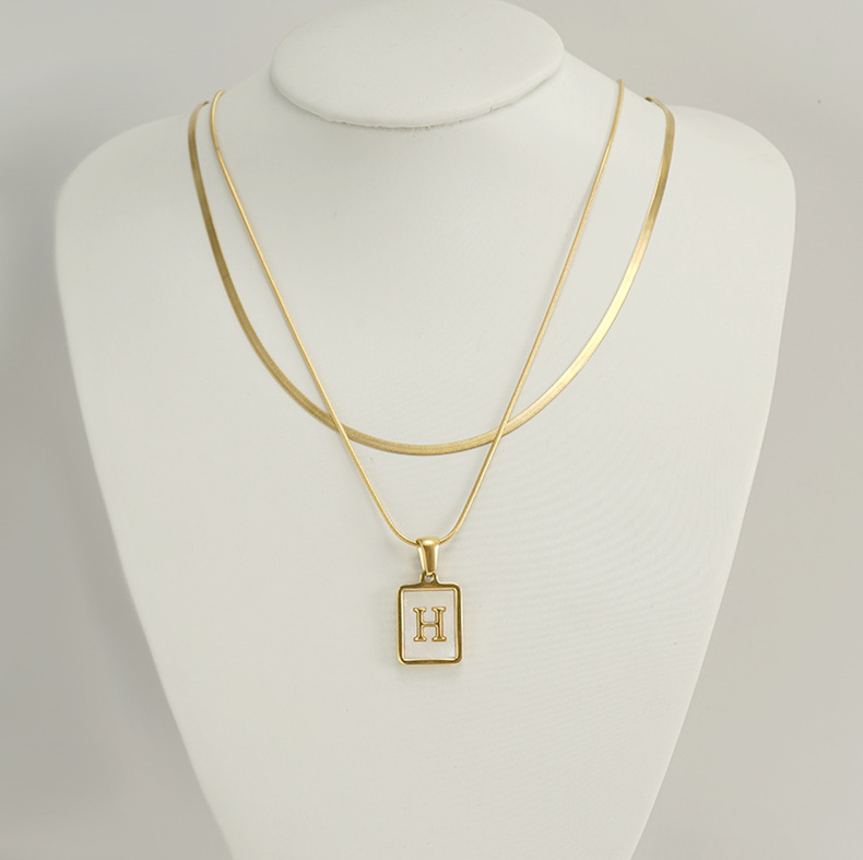 Square pendant, white shell, wholesale