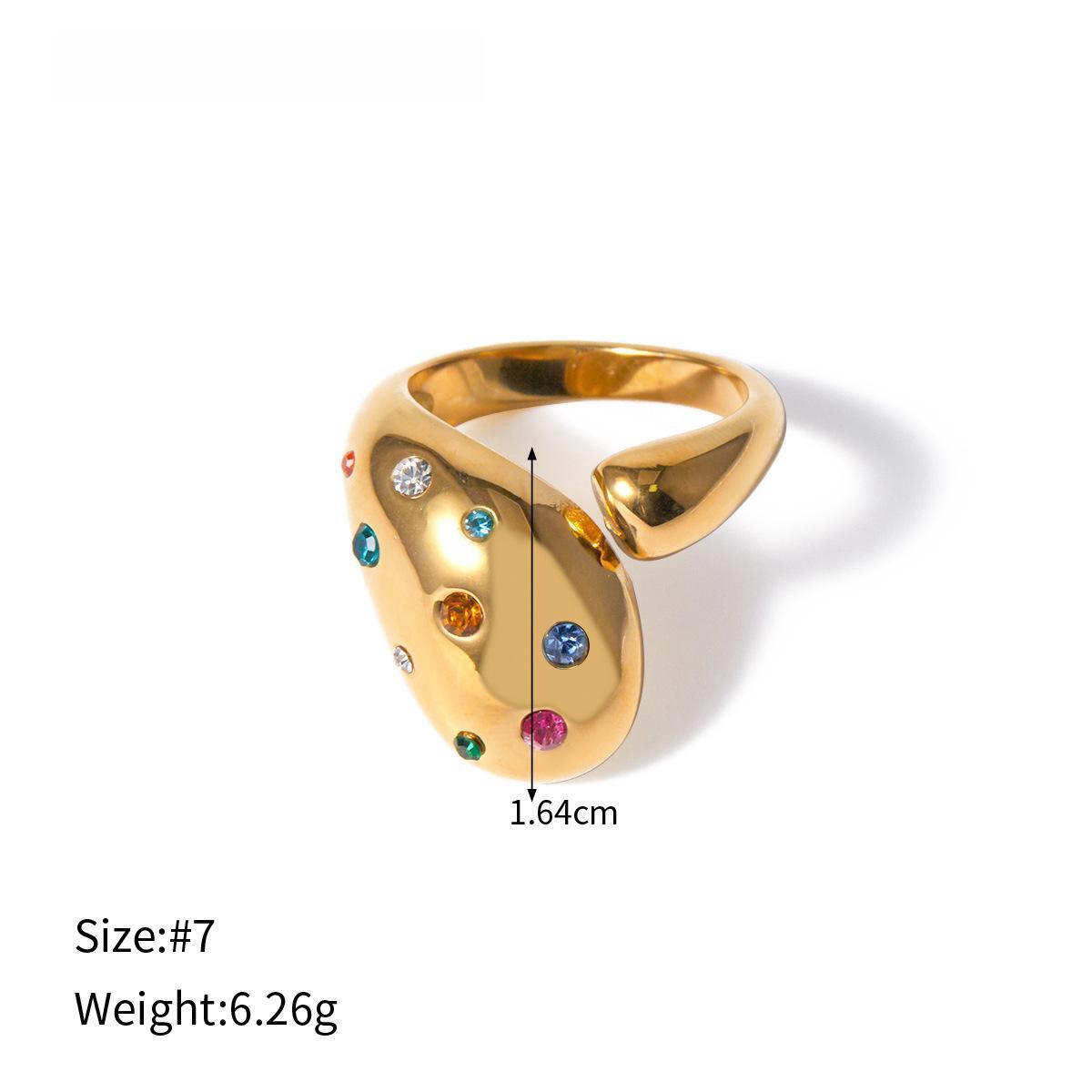 Inset Color Zircon Opening Ring