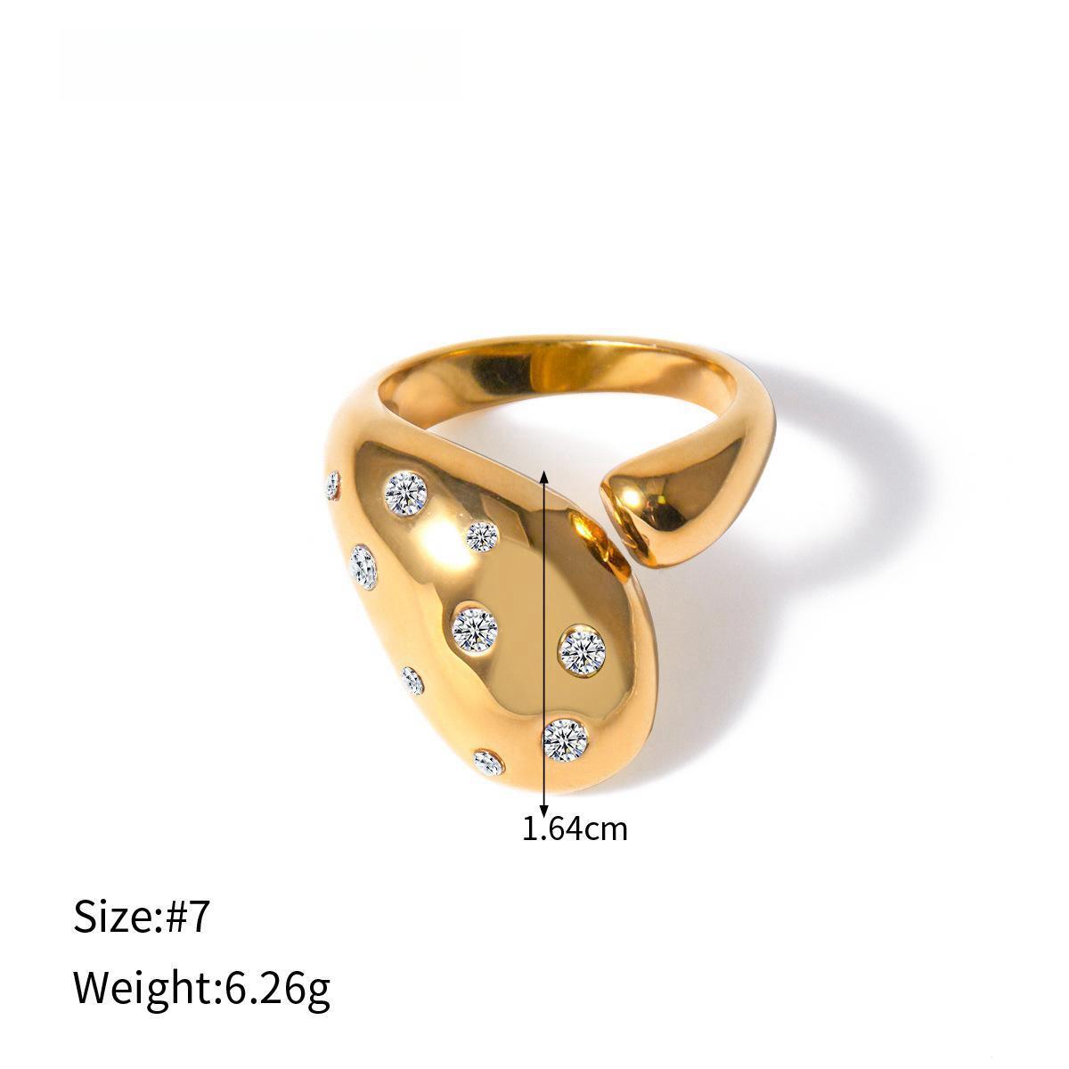 Inset White Zircon Opening Ring