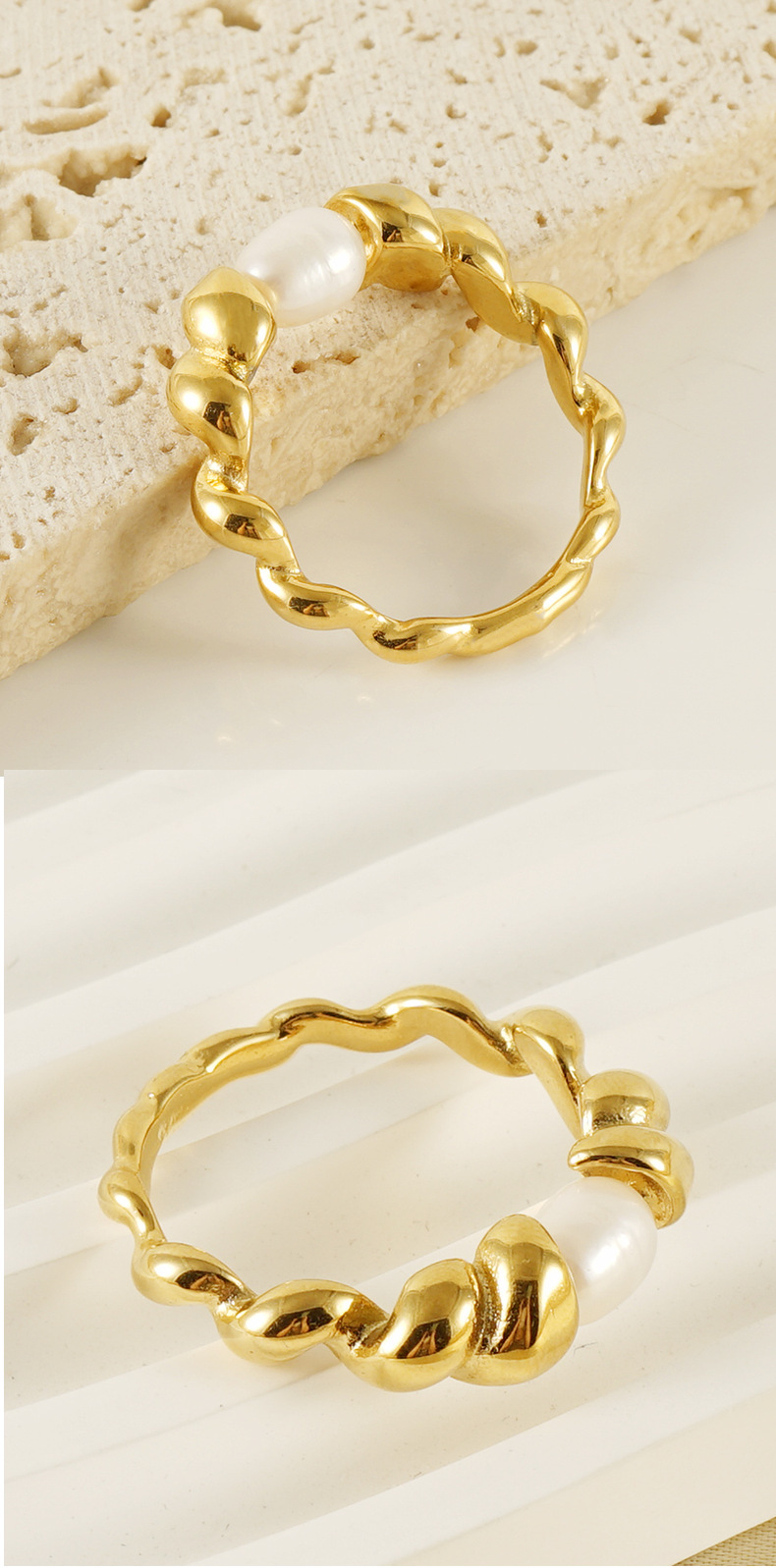 Pearl Stainless Steel Ring