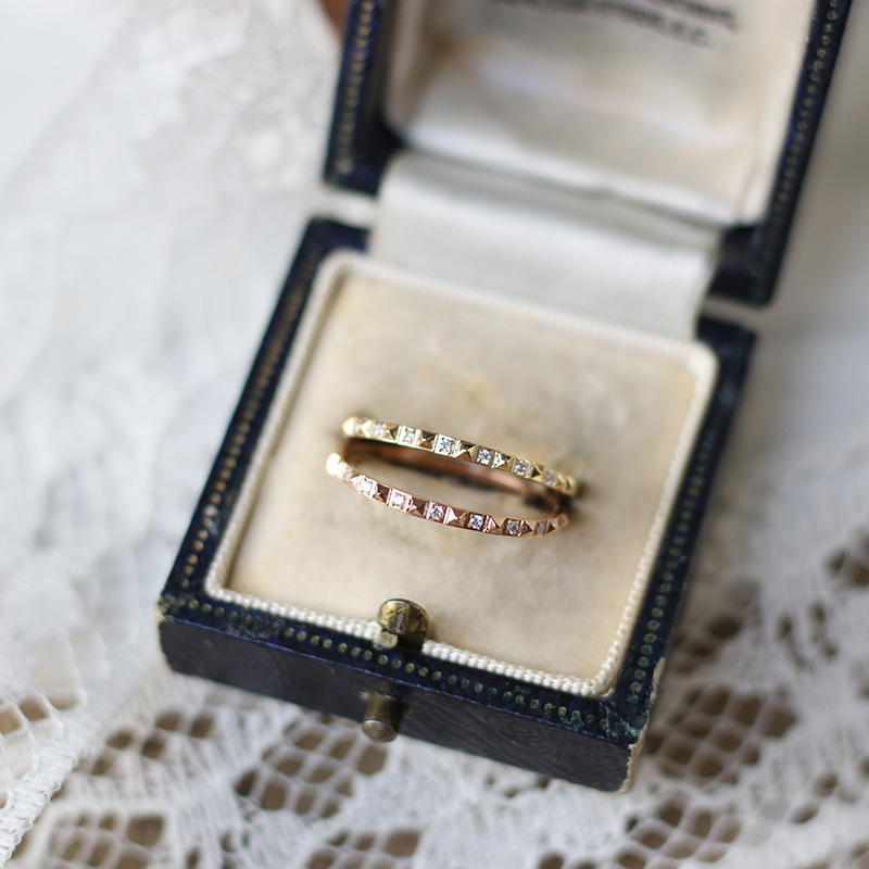 Micro Diamond Geometry Stainless Steel Ring