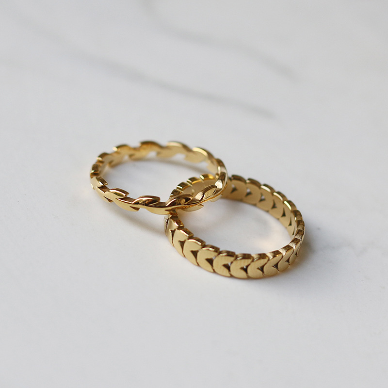 Wicker Wheat Ring Stainless Steel Ring