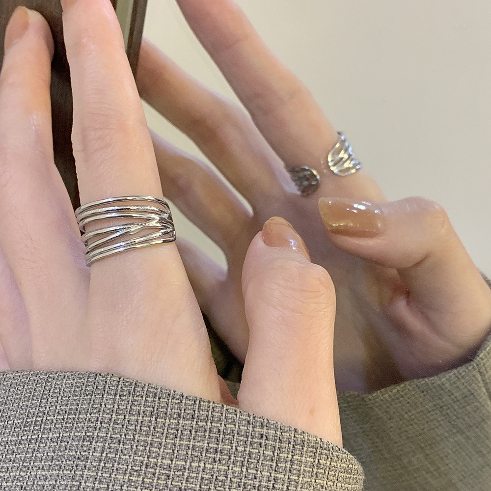 Steel Color Hollow Stainless Steel Adjustable Ring