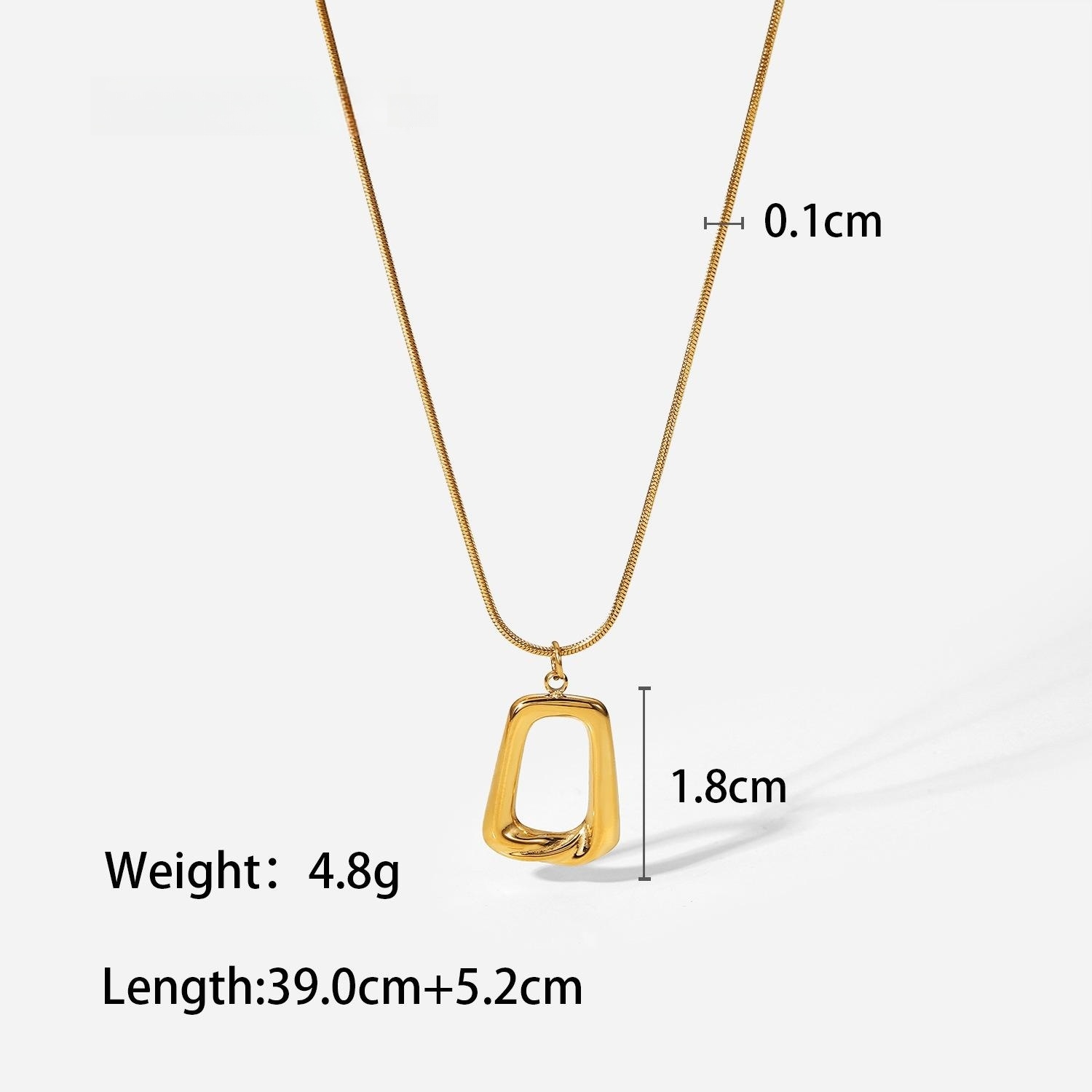  New Hollow Trapezoidal Pendant Necklace