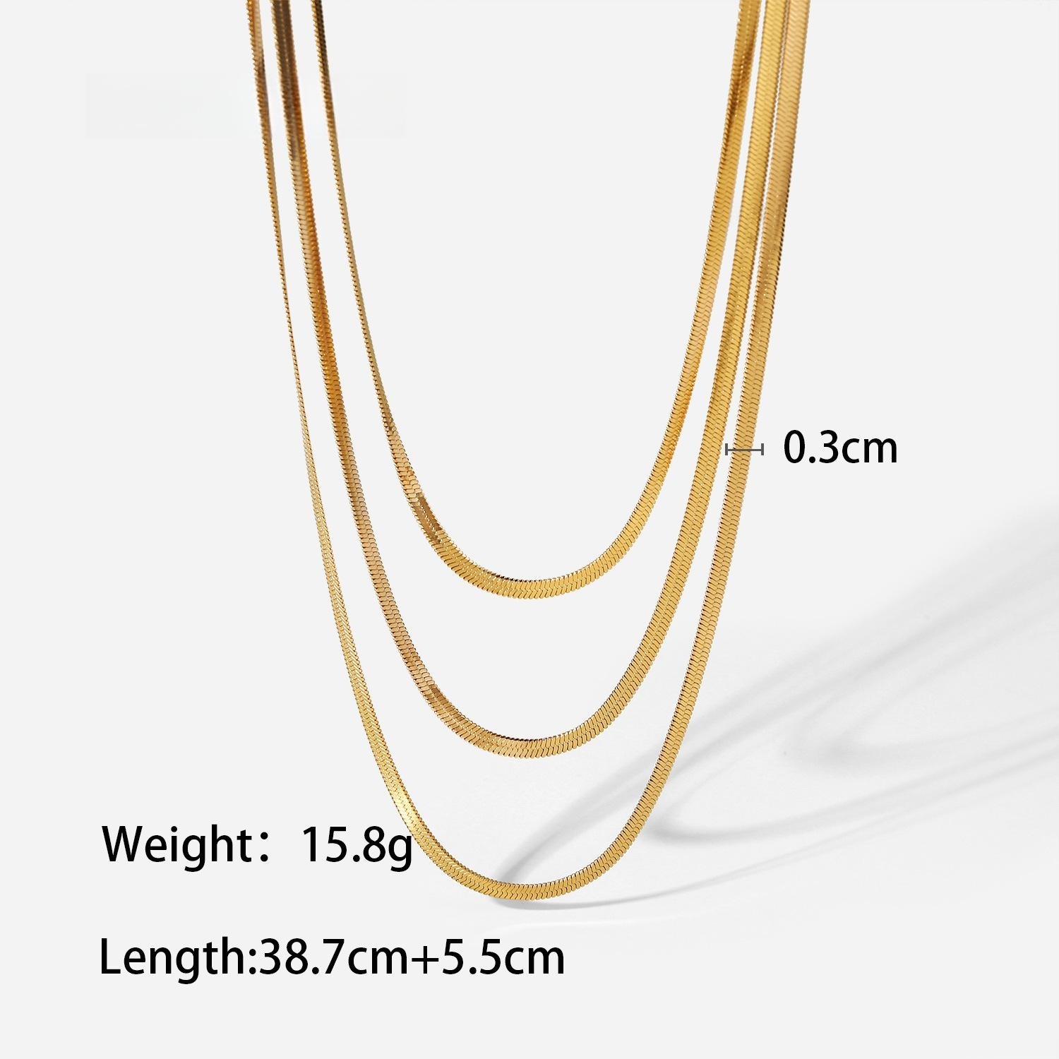 Three-Layer Necklace 18K Gold Plated