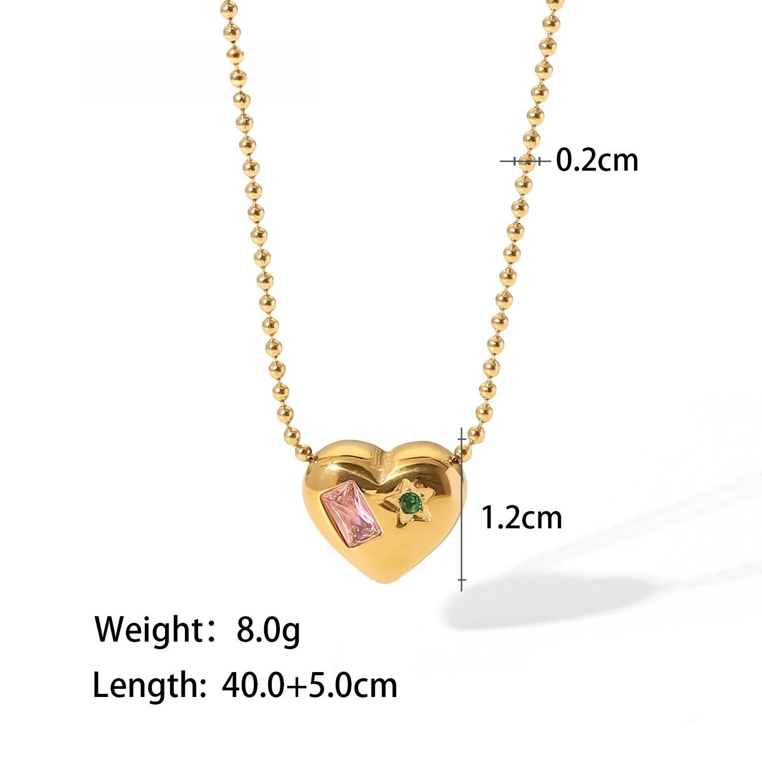 Plating Zircon Stainless Steel Necklaces