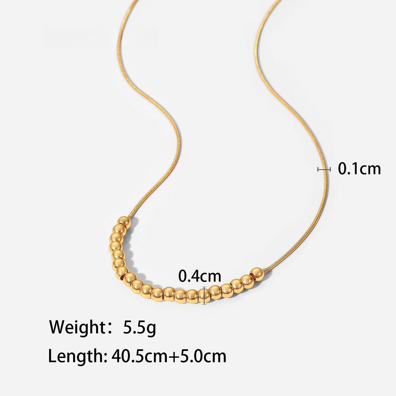 Texture Round Beads Necklace Stainless Steel