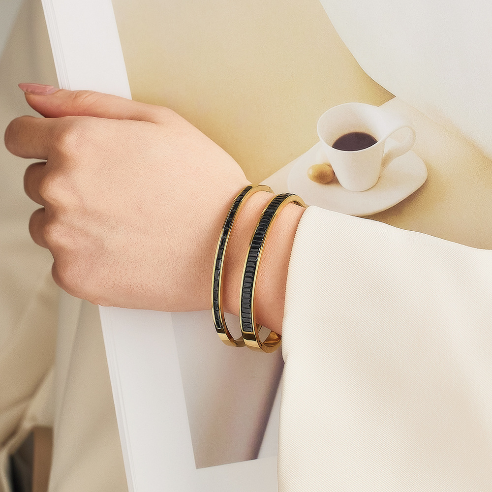 rectangle zircon bangle