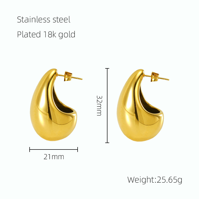 water drop shape, stainless steel earring