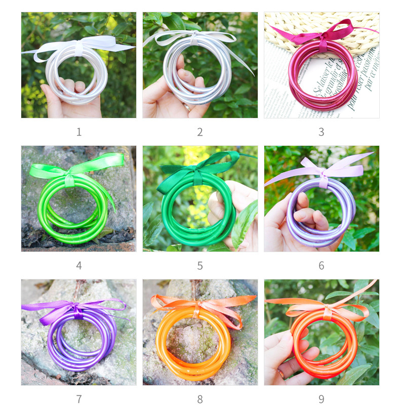 multi-color bangle, jelly bangle