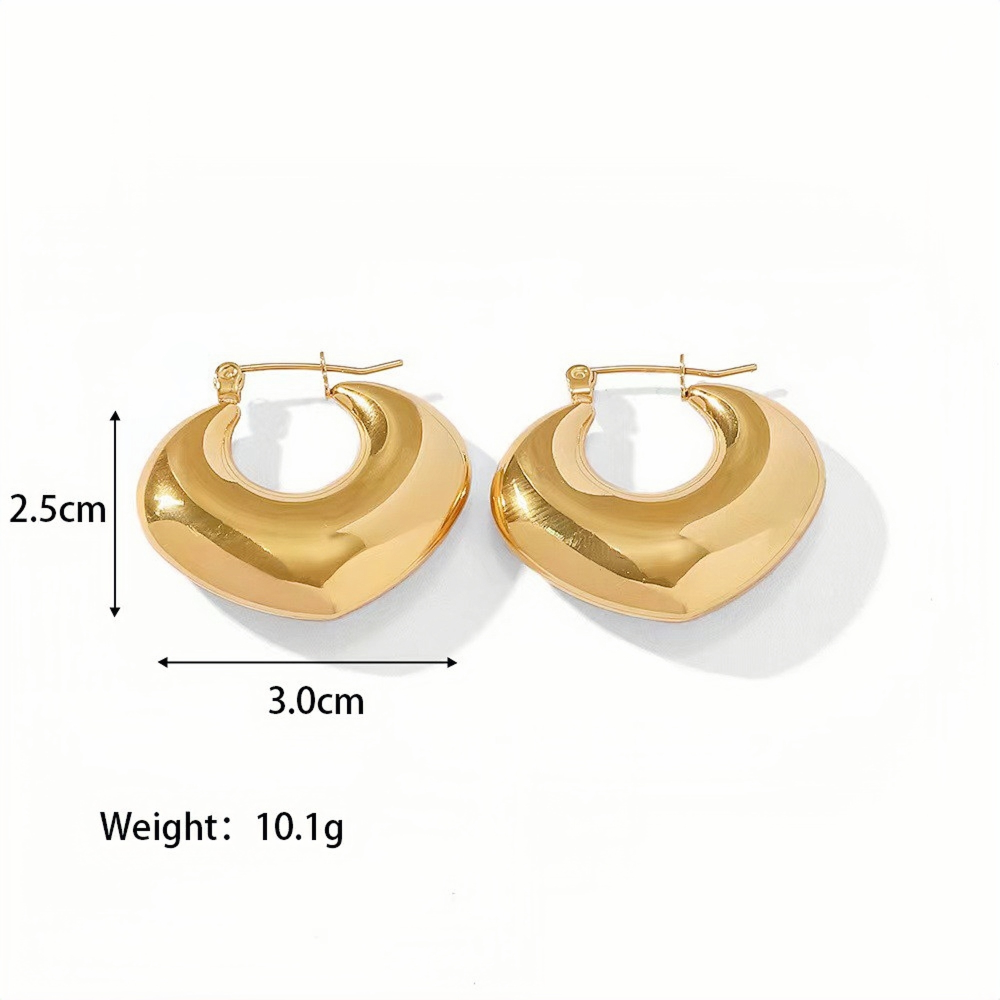 titanium steel earring, gold plated earring